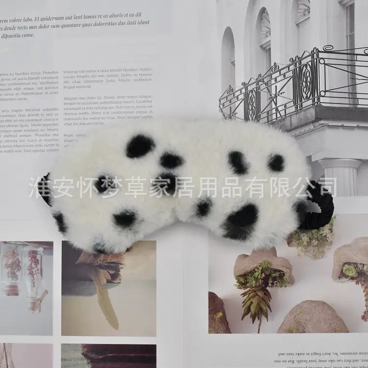 Pink Faux Fur Eye Mask for Girls Women Sleep Protection - Image 14