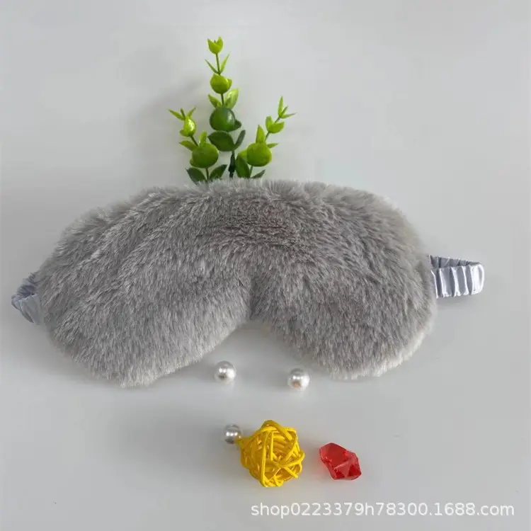 Pink Faux Fur Eye Mask for Girls Women Sleep Protection - Image 4