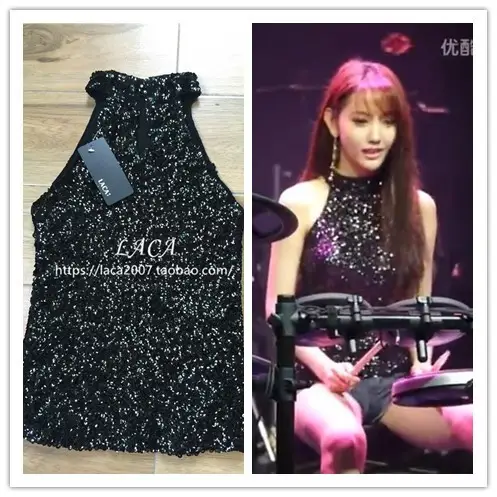 Black Sequined Halter Back Sleeveless Top - Image 4