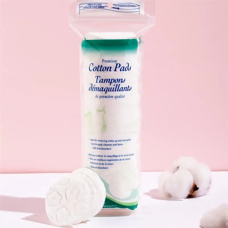 Round Cotton Embossed Degreasing Makeup Remover 100pcs - Image 3