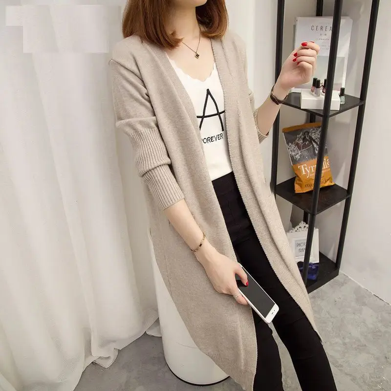Women's Red Cardigan Mid-Length Korean Style Sun Protection