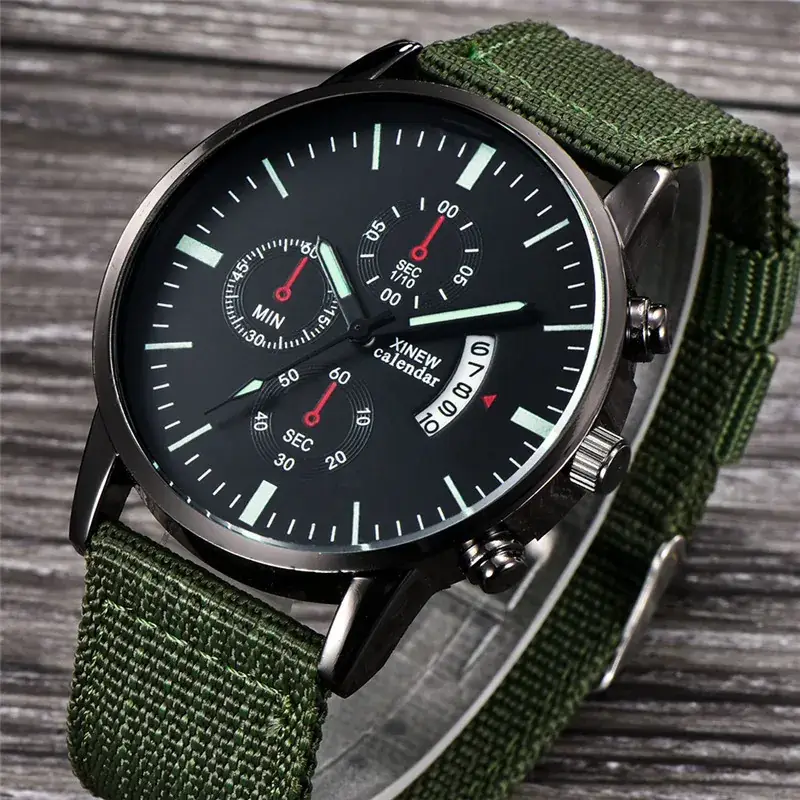 Men's Chronograph Quartz Watch with Blue Nylon Strap - Image 10