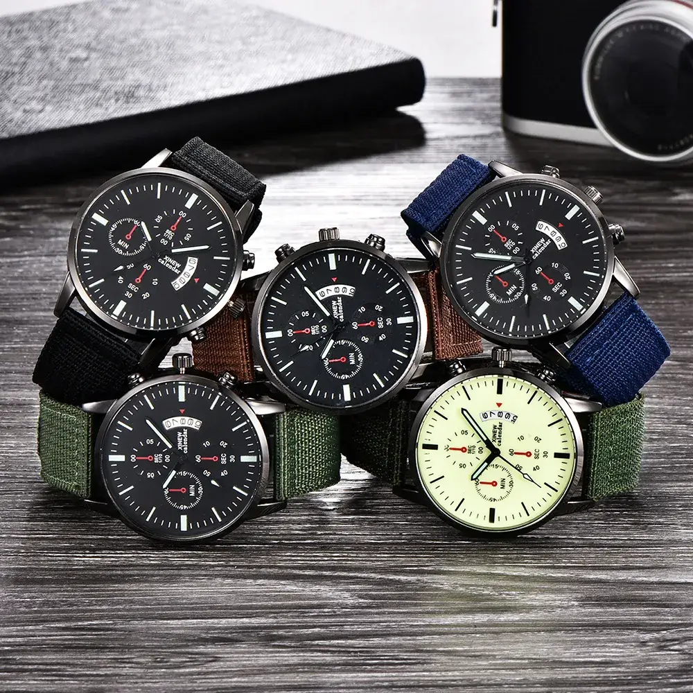 Men's Chronograph Quartz Watch with Blue Nylon Strap - Image 12