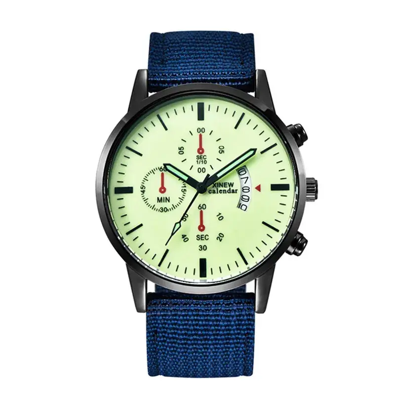 Men's Chronograph Quartz Watch with Blue Nylon Strap - Image 8