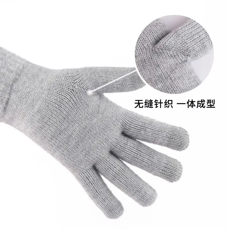 Winter Knitted Touch Screen Gloves Black Women Cycling Warm - Image 20