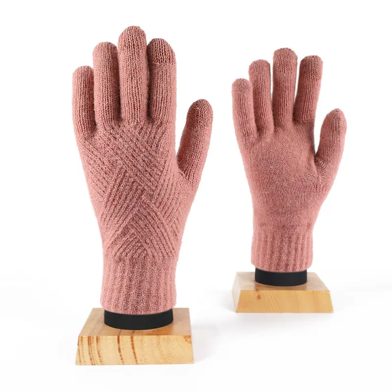 Winter Knitted Touch Screen Gloves Black Women Cycling Warm - Image 11