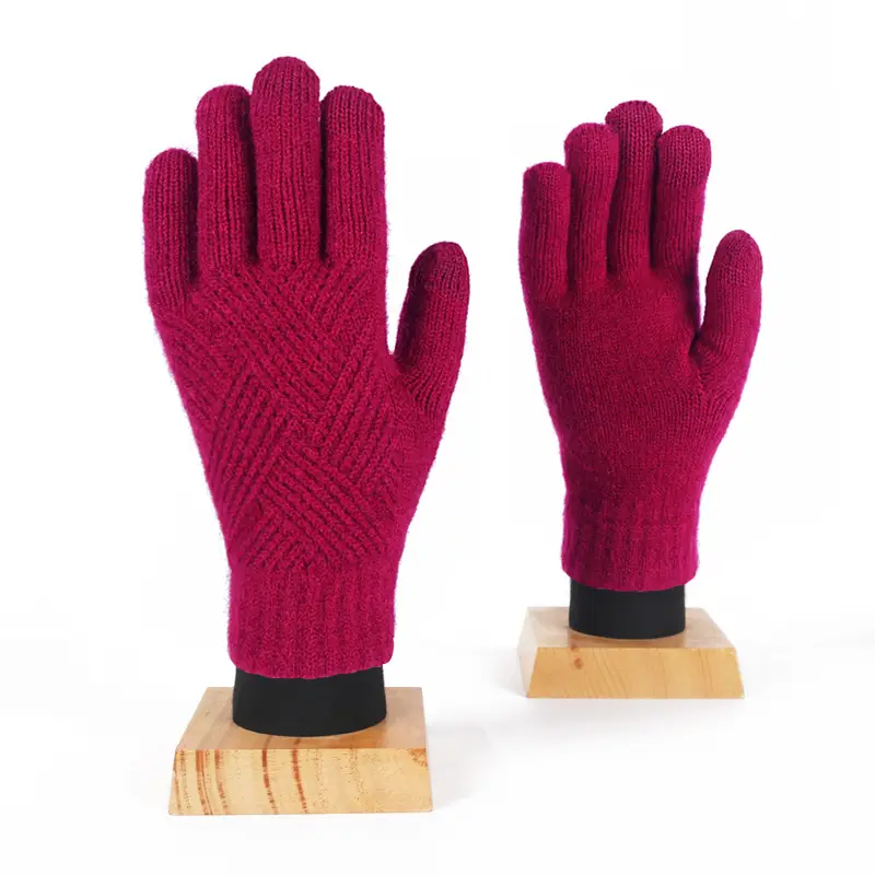 Winter Knitted Touch Screen Gloves Black Women Cycling Warm - Image 4