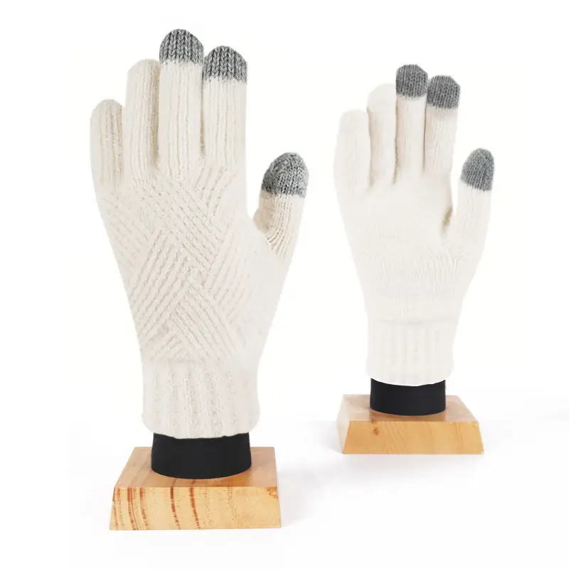 Winter Knitted Touch Screen Gloves Black Women Cycling Warm - Image 6