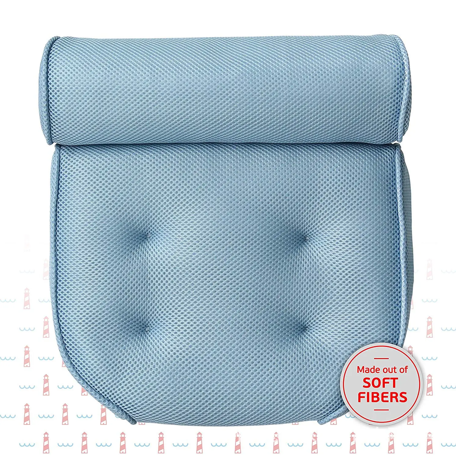 White Crossbody Bath Pillow with Suction Cup - Image 12
