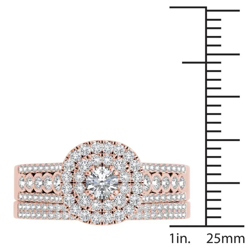 Gold Diamond Ring with Zircon Centerpiece — feature 12