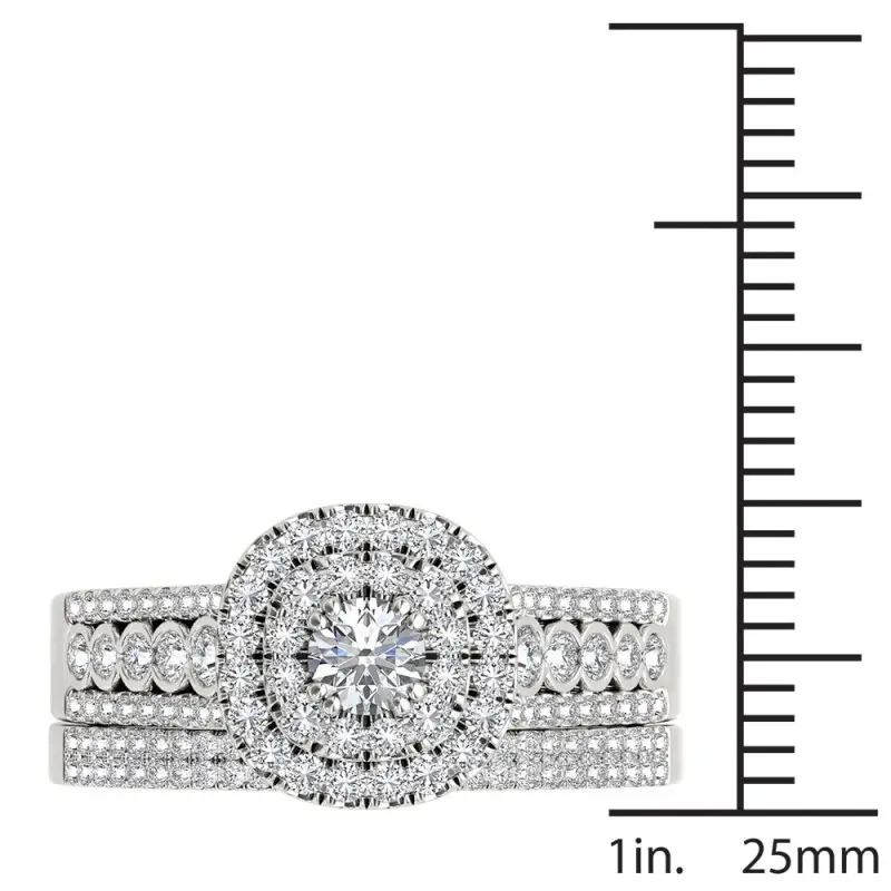 Gold Diamond Ring with Zircon Centerpiece — feature 8