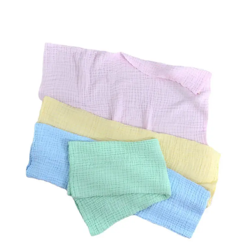 Foam Baby Bath Towel Pure Cotton Washable Plain Color - Image 7