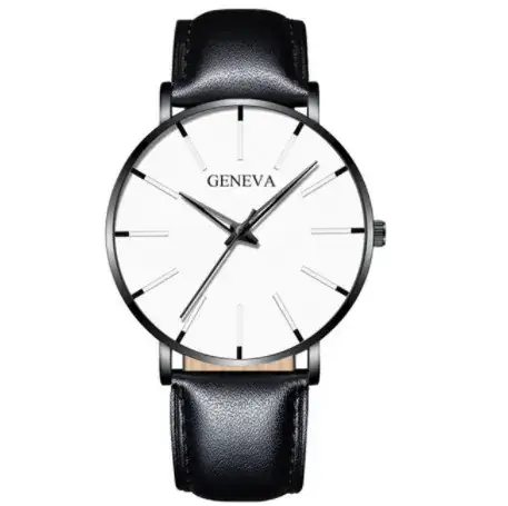 Men's Black Mesh Band Quartz Watch with Silver Dial - Image 10