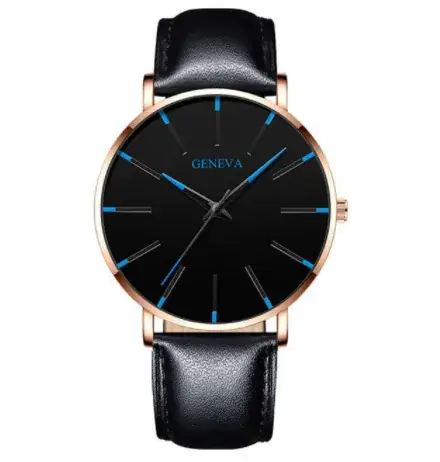 Men's Black Mesh Band Quartz Watch with Silver Dial - Image 12