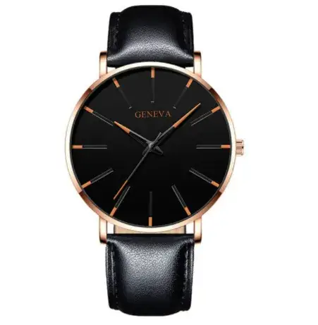 Men's Black Mesh Band Quartz Watch with Silver Dial - Image 13