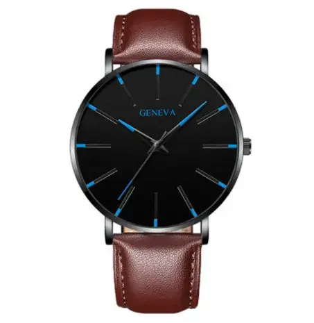 Men's Black Mesh Band Quartz Watch with Silver Dial - Image 14