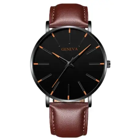 Men's Black Mesh Band Quartz Watch with Silver Dial - Image 15
