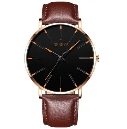 Men's Black Mesh Band Quartz Watch with Silver Dial - Image 16