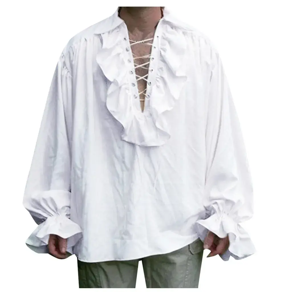 White Beanie Tie Front Long Sleeve Shirt - Image 10
