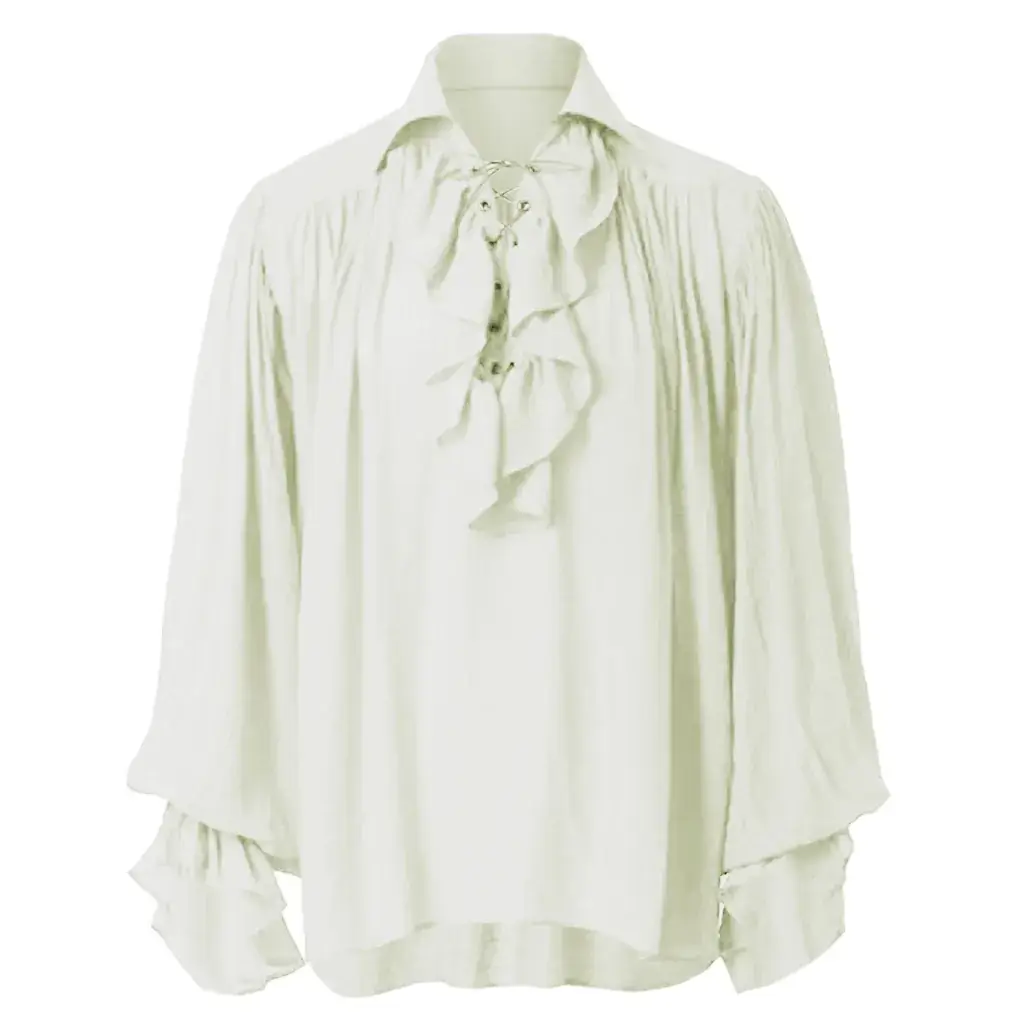 White Beanie Tie Front Long Sleeve Shirt - Image 4