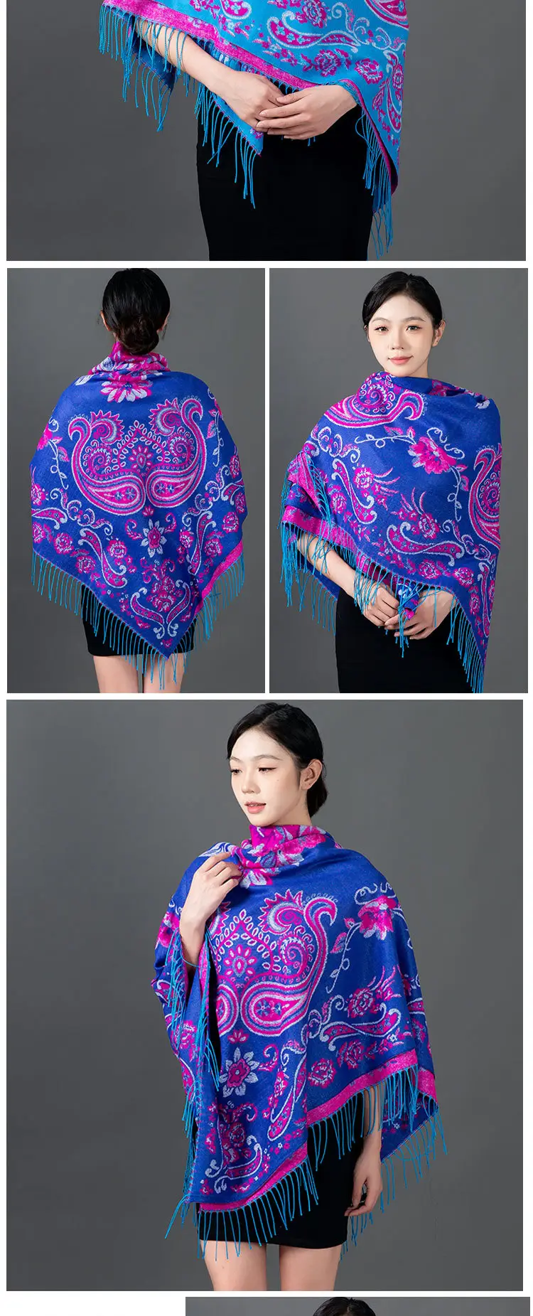 Lijiang Red Paisley Shawl Women Warm Autumn Winter — feature 8