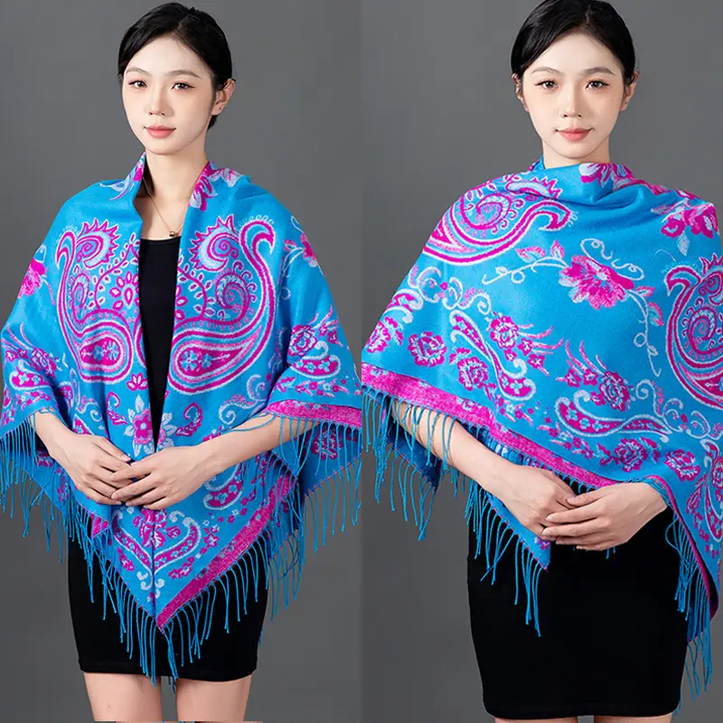 Lijiang Red Paisley Shawl Women Warm Autumn Winter - Image 6