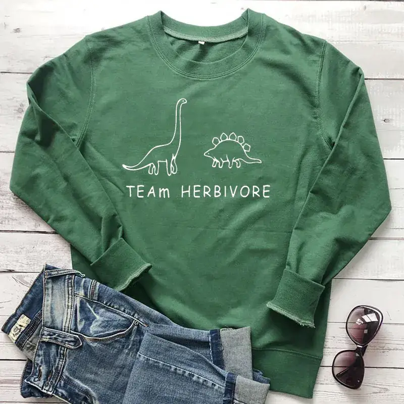 Black Crewneck Vests Team Herbivore Dinosaurs - Image 7