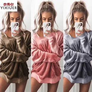 Women Cotton Linen Long Sleeve Shirt Dress Orange Large — feature 12