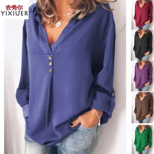 Women Cotton Linen Long Sleeve Shirt Dress Orange Large — feature 16
