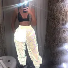 Reflective Patchwork Sports Pants Grey Pink Mid Waist — feature 21