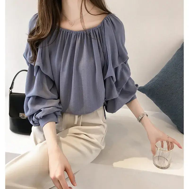 2025 Korean Style Off-Shoulder Shirt Women - Image 5