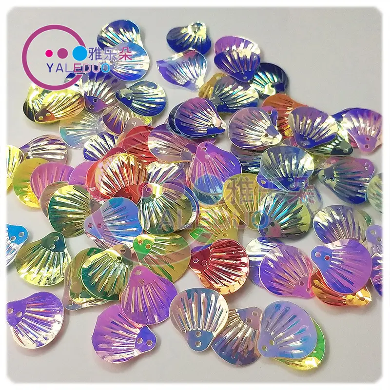 18MM Shell Double Hole Human Fish Scale Ethnic Costume Dress Patch Accessories Ocean Beads - Image 27