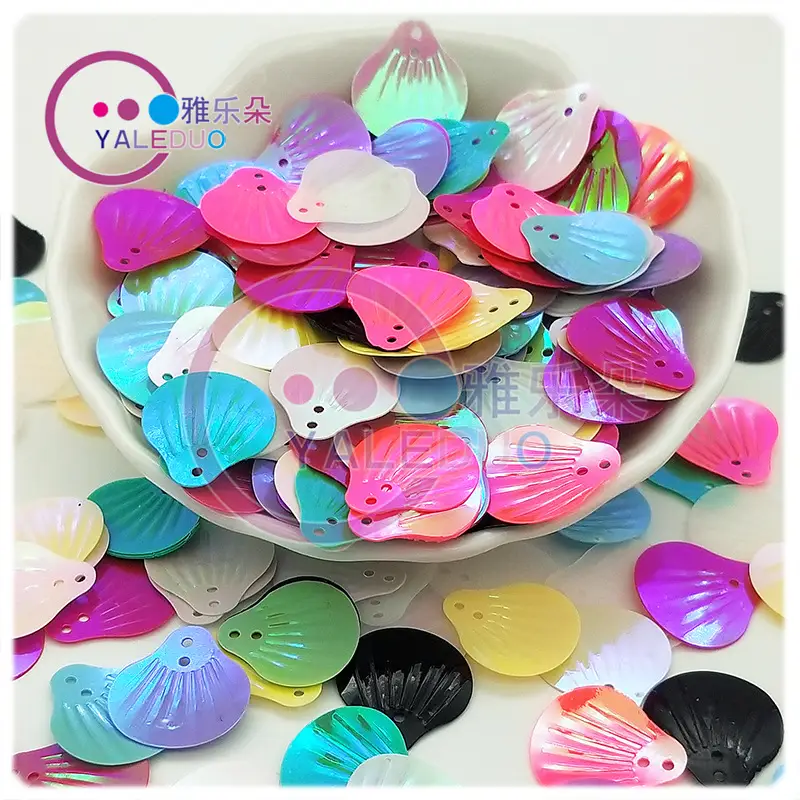 18MM Shell Double Hole Human Fish Scale Ethnic Costume Dress Patch Accessories Ocean Beads - Image 28