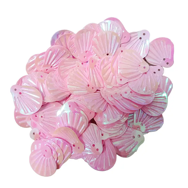 18MM Shell Double Hole Human Fish Scale Ethnic Costume Dress Patch Accessories Ocean Beads - Image 10