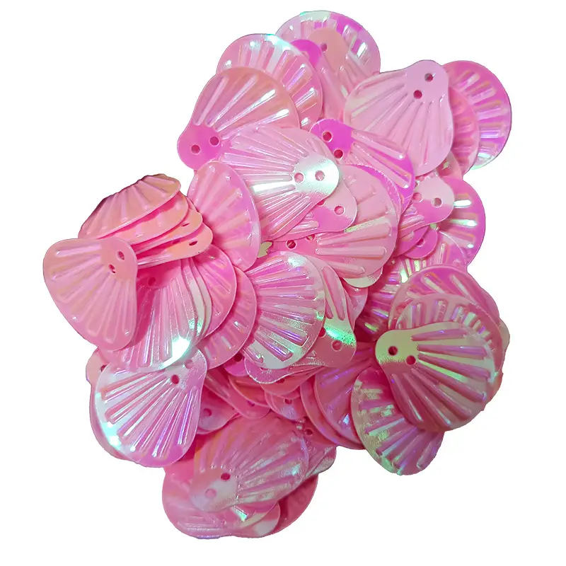 18MM Shell Double Hole Human Fish Scale Ethnic Costume Dress Patch Accessories Ocean Beads - Image 11