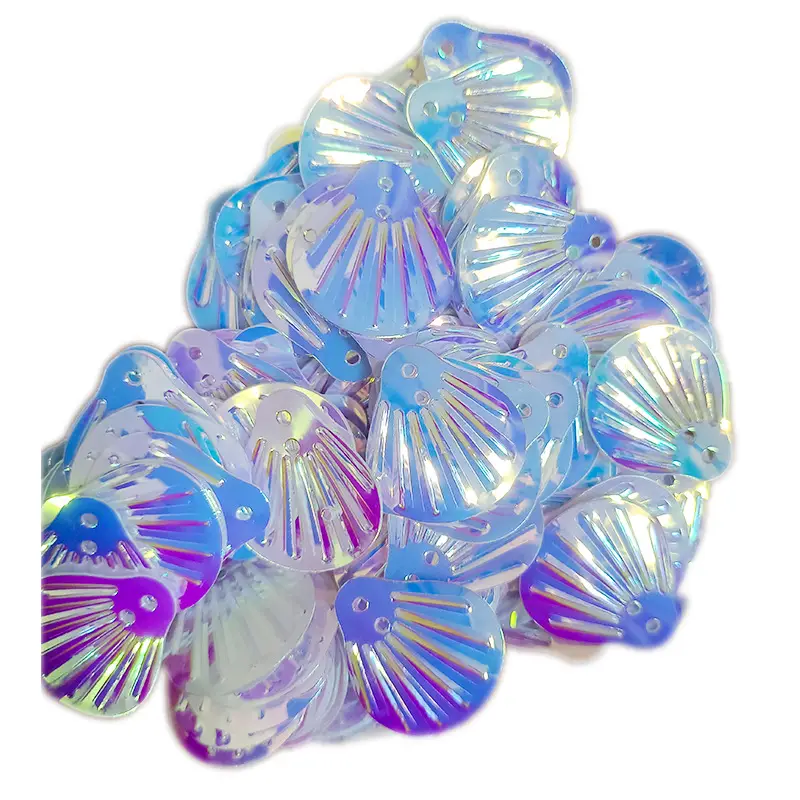 18MM Shell Double Hole Human Fish Scale Ethnic Costume Dress Patch Accessories Ocean Beads - Image 18