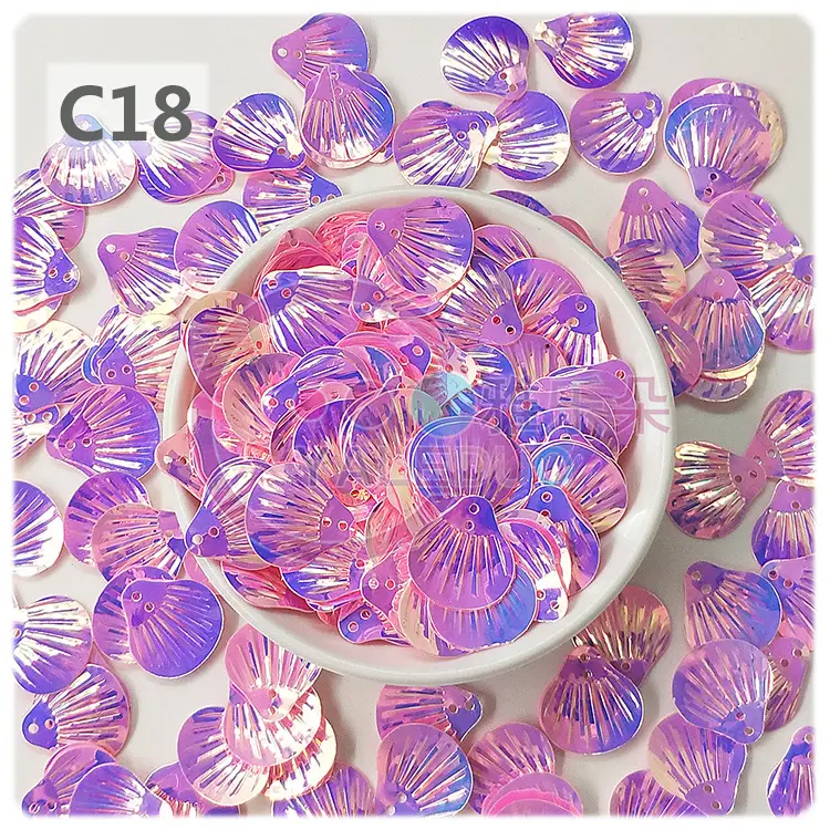 18MM Shell Double Hole Human Fish Scale Ethnic Costume Dress Patch Accessories Ocean Beads - Image 19
