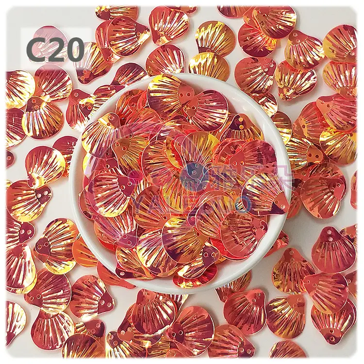 18MM Shell Double Hole Human Fish Scale Ethnic Costume Dress Patch Accessories Ocean Beads - Image 21