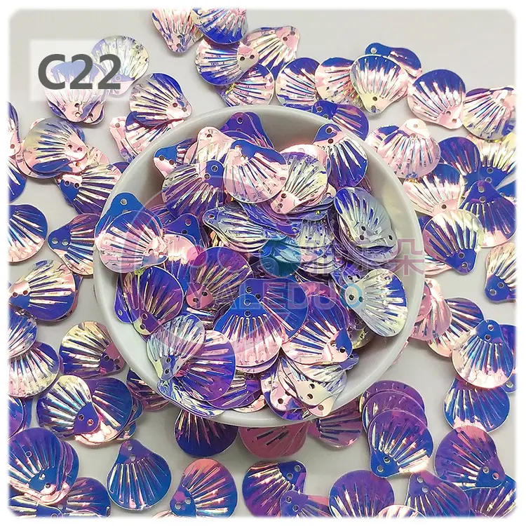 18MM Shell Double Hole Human Fish Scale Ethnic Costume Dress Patch Accessories Ocean Beads - Image 22