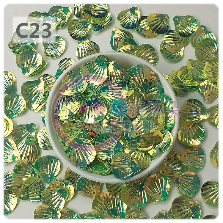 18MM Shell Double Hole Human Fish Scale Ethnic Costume Dress Patch Accessories Ocean Beads - Image 23