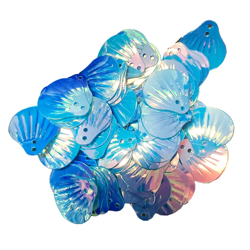 18MM Shell Double Hole Human Fish Scale Ethnic Costume Dress Patch Accessories Ocean Beads - Image 24