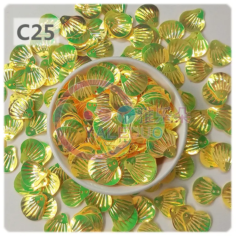 18MM Shell Double Hole Human Fish Scale Ethnic Costume Dress Patch Accessories Ocean Beads - Image 25