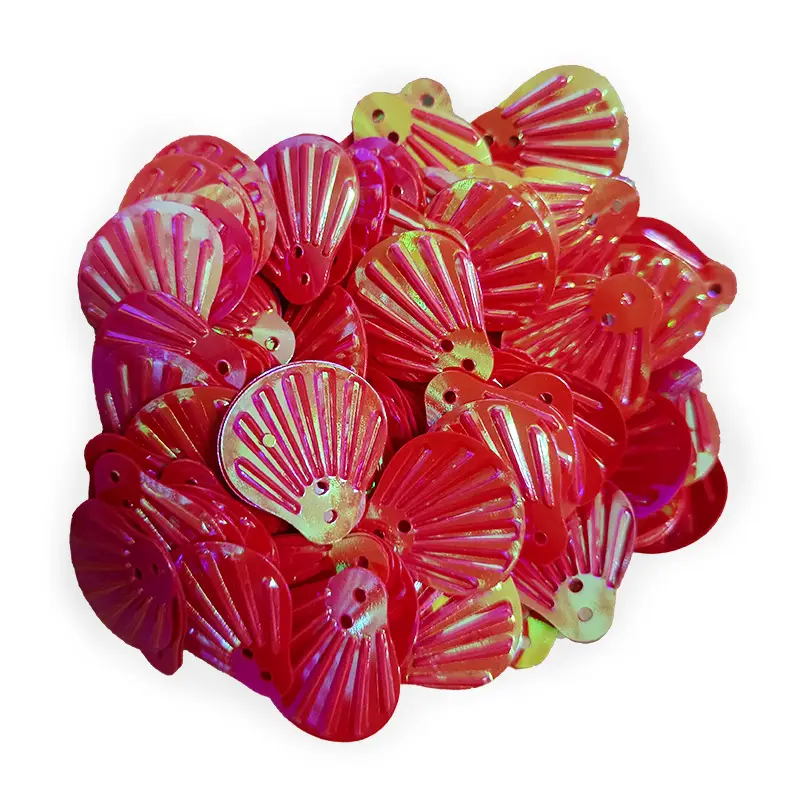 18MM Shell Double Hole Human Fish Scale Ethnic Costume Dress Patch Accessories Ocean Beads - Image 3