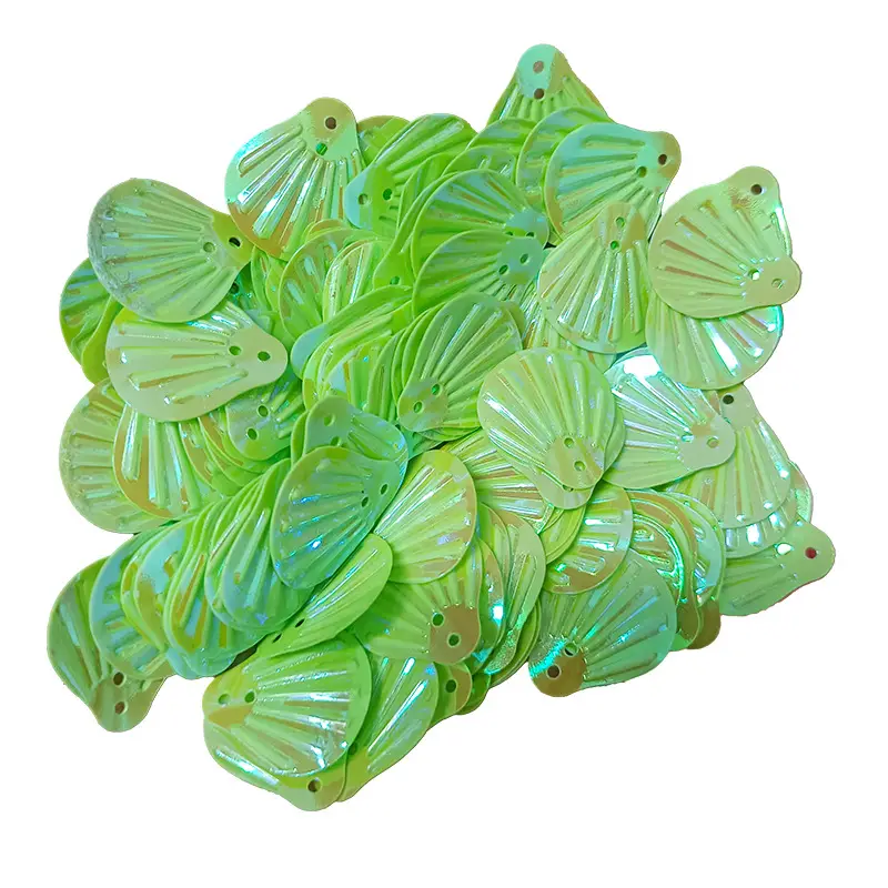 18MM Shell Double Hole Human Fish Scale Ethnic Costume Dress Patch Accessories Ocean Beads - Image 4