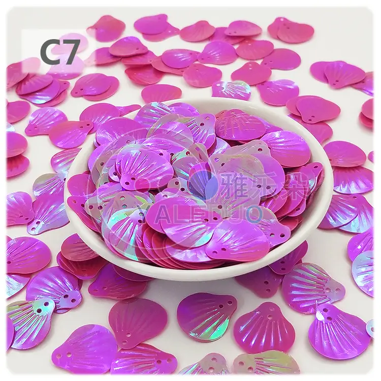 18MM Shell Double Hole Human Fish Scale Ethnic Costume Dress Patch Accessories Ocean Beads - Image 7