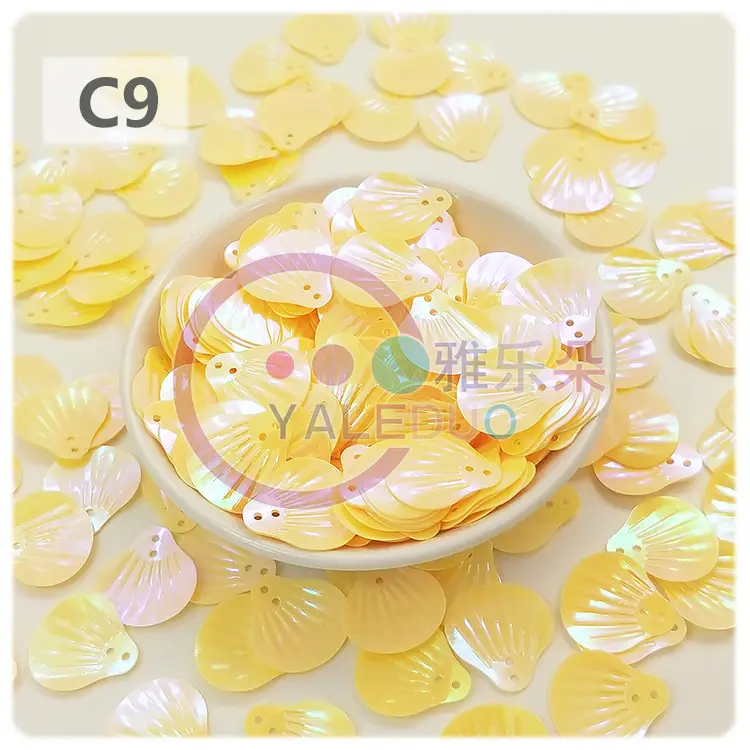 18MM Shell Double Hole Human Fish Scale Ethnic Costume Dress Patch Accessories Ocean Beads - Image 9
