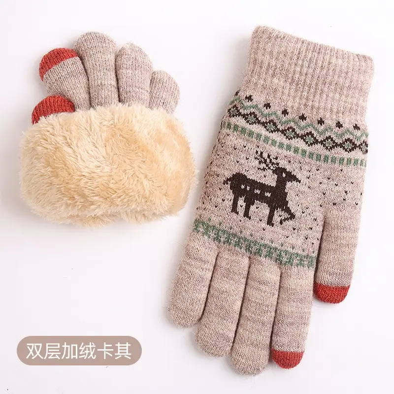 New Knitted Wool Snowflake Gloves for Men Women Winter Warm - Image 11