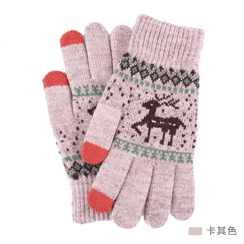 New Knitted Wool Snowflake Gloves for Men Women Winter Warm - Image 19