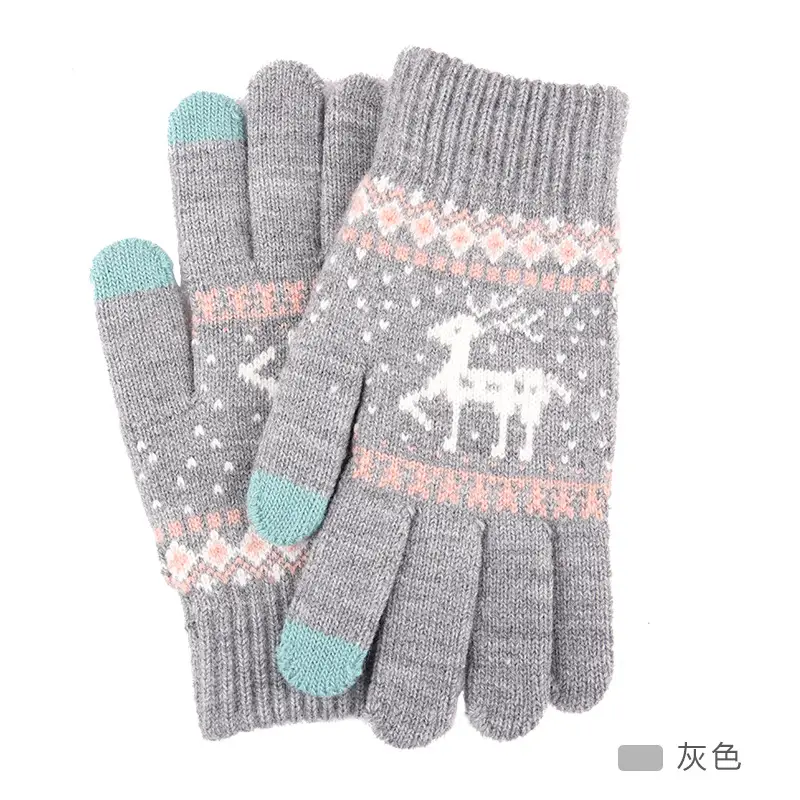 New Knitted Wool Snowflake Gloves for Men Women Winter Warm - Image 20