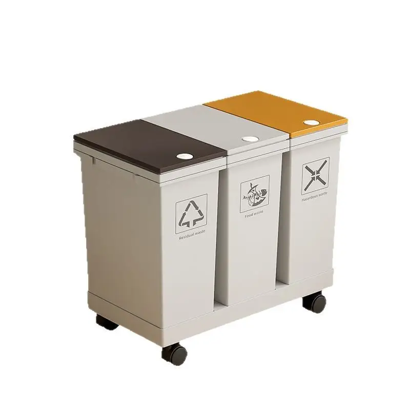 Japanese-style Push Trash Can with Wheels - Image 6